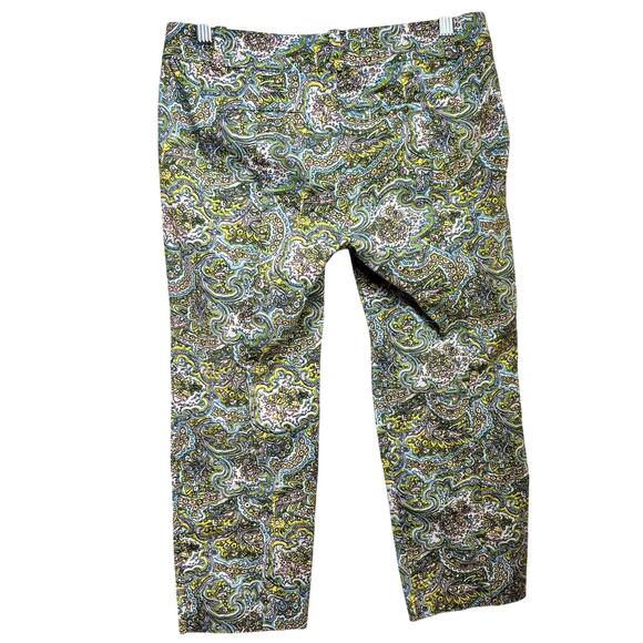 Ann Taylor Carnegie Crop Pastel Paisley Pants Women's Petite 0P Low Rise W29 L20 - Picture 2 of 5